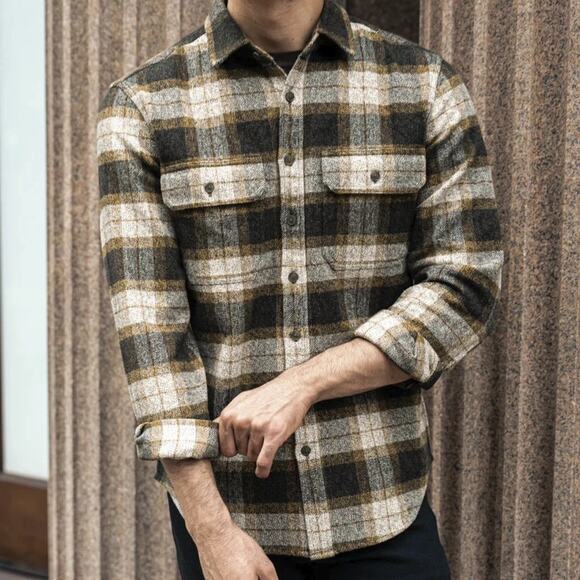 Thursday Boot Company Other - Thursday Boot Co. Summit Flannel Shirt Tuscan Gold Plaid Brown Button Up Mens XL